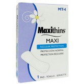 Hospeco MT-4 Maxithins #4 Boxed Maxi Pad Sanitary Napkins - 250 Count